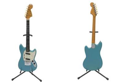 mustang fender mexico 変色したシルバーエレキギター mustang fender mexico 変色したシルバーエレキギター