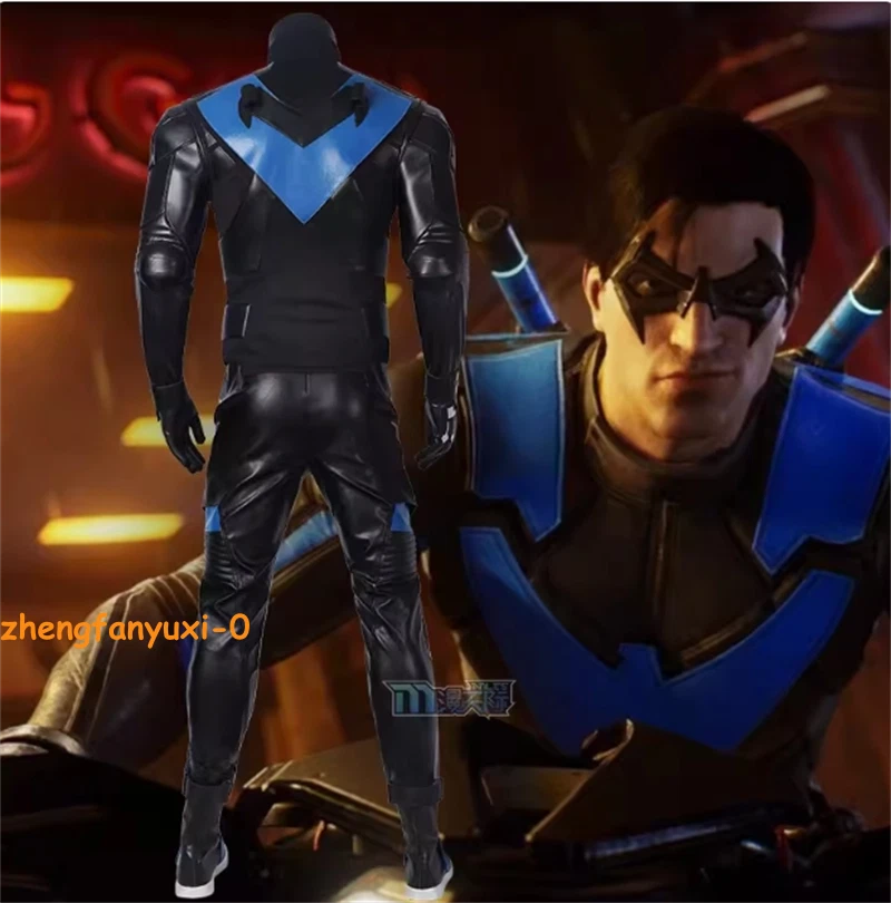 Batman: Gotham Knight Nightwing Cosplay Battle Costume Outfit Men Halloween Suit - Image 3 of 4
