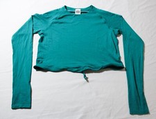 Gymshark Women's Sweat Seamless Long Sleeve Crop Top HT3 Turquoise Size: XS NWT