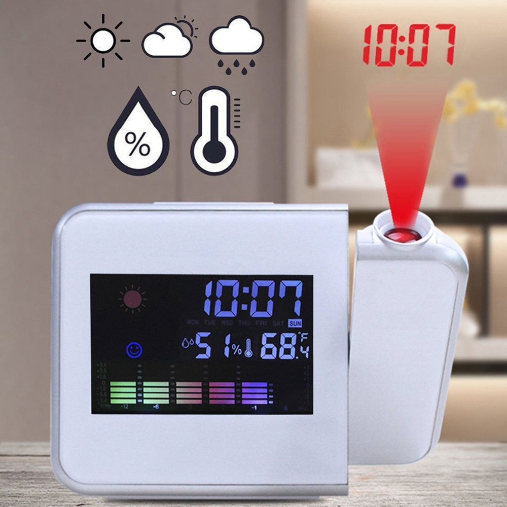 Digital LCD Alarm Wecker Uhr mit Projektion Snooze Datum