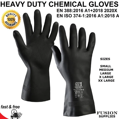WARRIOR / SUPERTOUCH ST HEAVY DUTY RUBBER GLOVES.CHEMICAL RESISTANT. CLEANING.PROFESSIONAL LAB GAUNTLETS