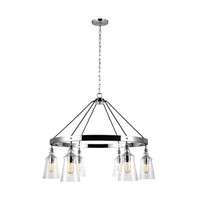 Pendelleuchte HäNgelampe Deckenlampe Chrome Eisen Glas Esszimmerleuchte D 94,3Cm