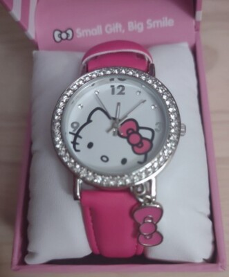 Y2k hello kitty watch Hello Kitty Watch Silver Crystal Bezel Kitty Charms Red  main image 3