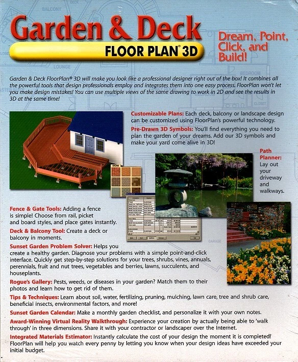 Garden & Deck Floor Plan 3D Version 6 PC-CD for Windows - NEW in BOX - Image 2 of 2