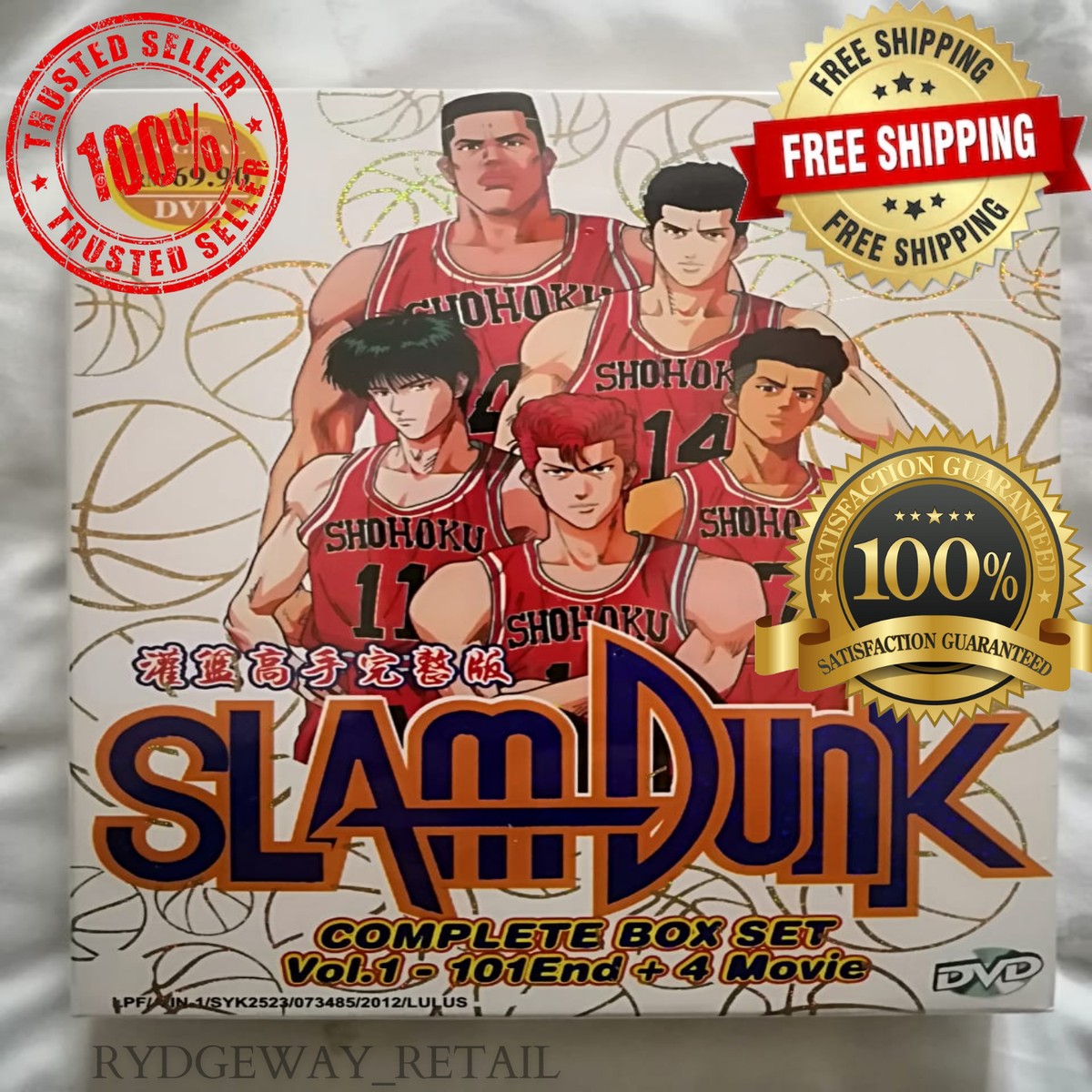 アニメ SLAM DUNK DVD-Collection 1-3+THE MOVIE ANIME DVD~Slam Dunk(1-101End+5 Movies)English subtitle&All