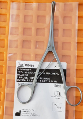 V.Mueller BE460 Surgical ENT TROUSSEAU Jackson Tracheal Dilator 5-3/8''