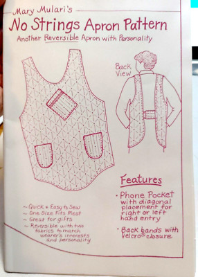 Apron No Strings Tie Sewing Pattern Special Needs Adaptive Mary Mulari Pockets