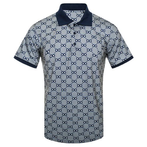 Mens Polo Shirt Luxury Body Print Logo Designs Stretch NEW Casual Dress Golf - Picture 9 of 10