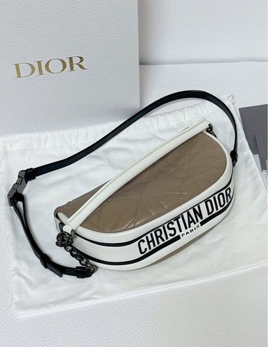Christian Dior Vibe Hobo Bag Genuine Leather Beige Used From Japan
