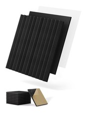 Topnaca Sound Proof Foam Panels for Walls MLV/Wedge/8 Pack/Black, MLV