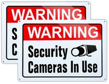 Large Warning Video Surveillance in Use Sign,Security Cameras in use Sign,Lar...