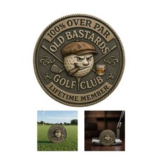 Humorous Golfer Gift,Novelty Golf Ball Marker Over Par Old Bastards Golf Coin