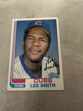 1982 Topps Lee Smith Autographed Rookie Chicago Cubs Baseball Card #452. rookie card picture