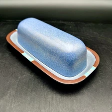 Dansk MESA SKY BLUE 8" Covered Butter Dish EXCELLENT! Vintage Made in Portugal