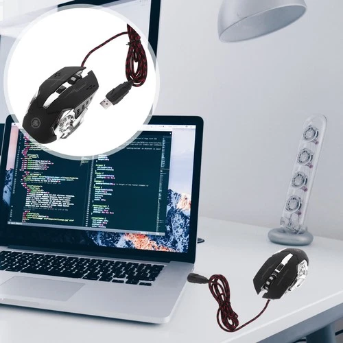  Mouse Rgb Adjustable Dpi Ergonomic Computer Mice Wired for Laptop