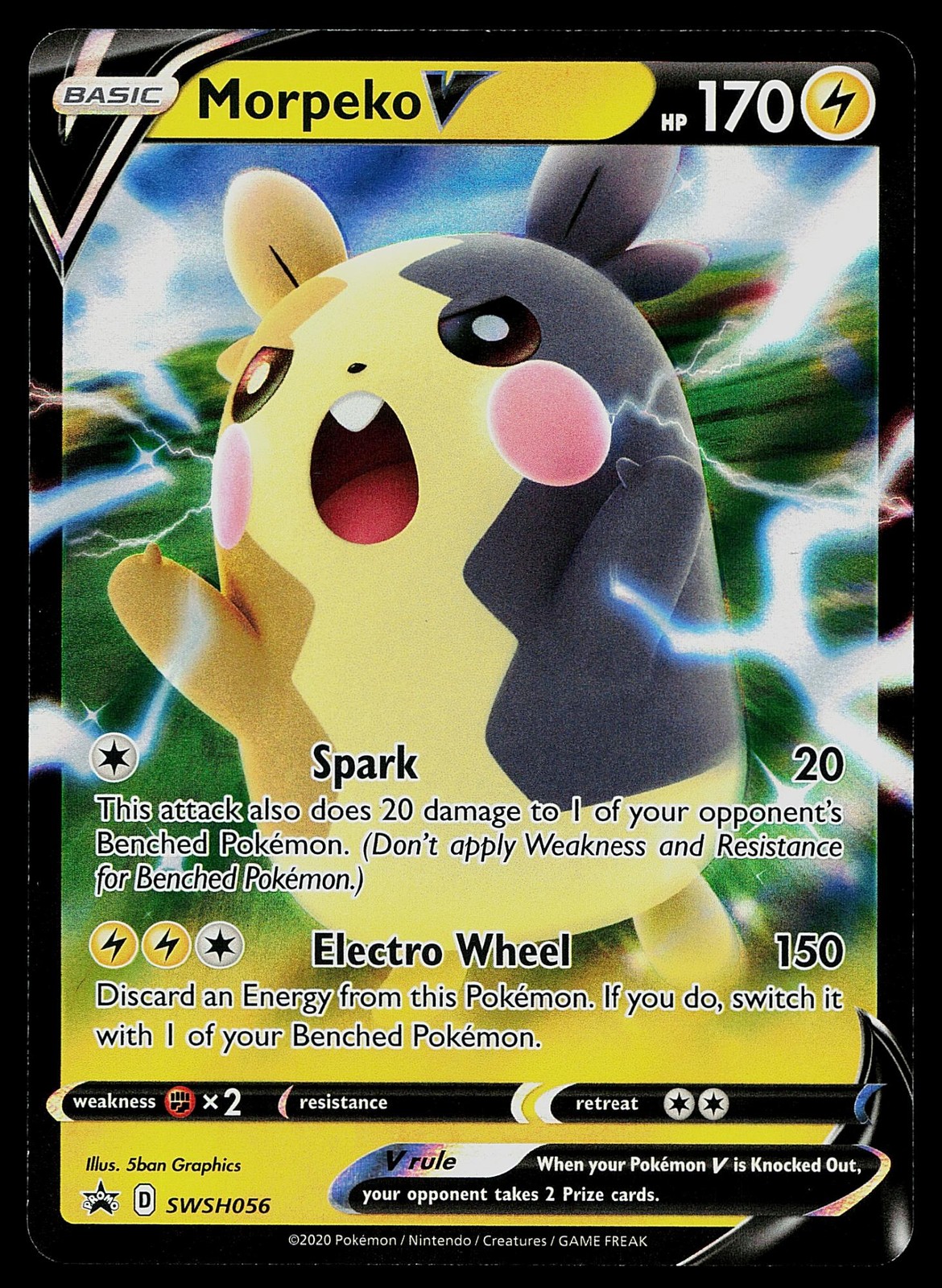 Pokemon Card Sword & Shield Promo Morpeko V SWSH056 Holo