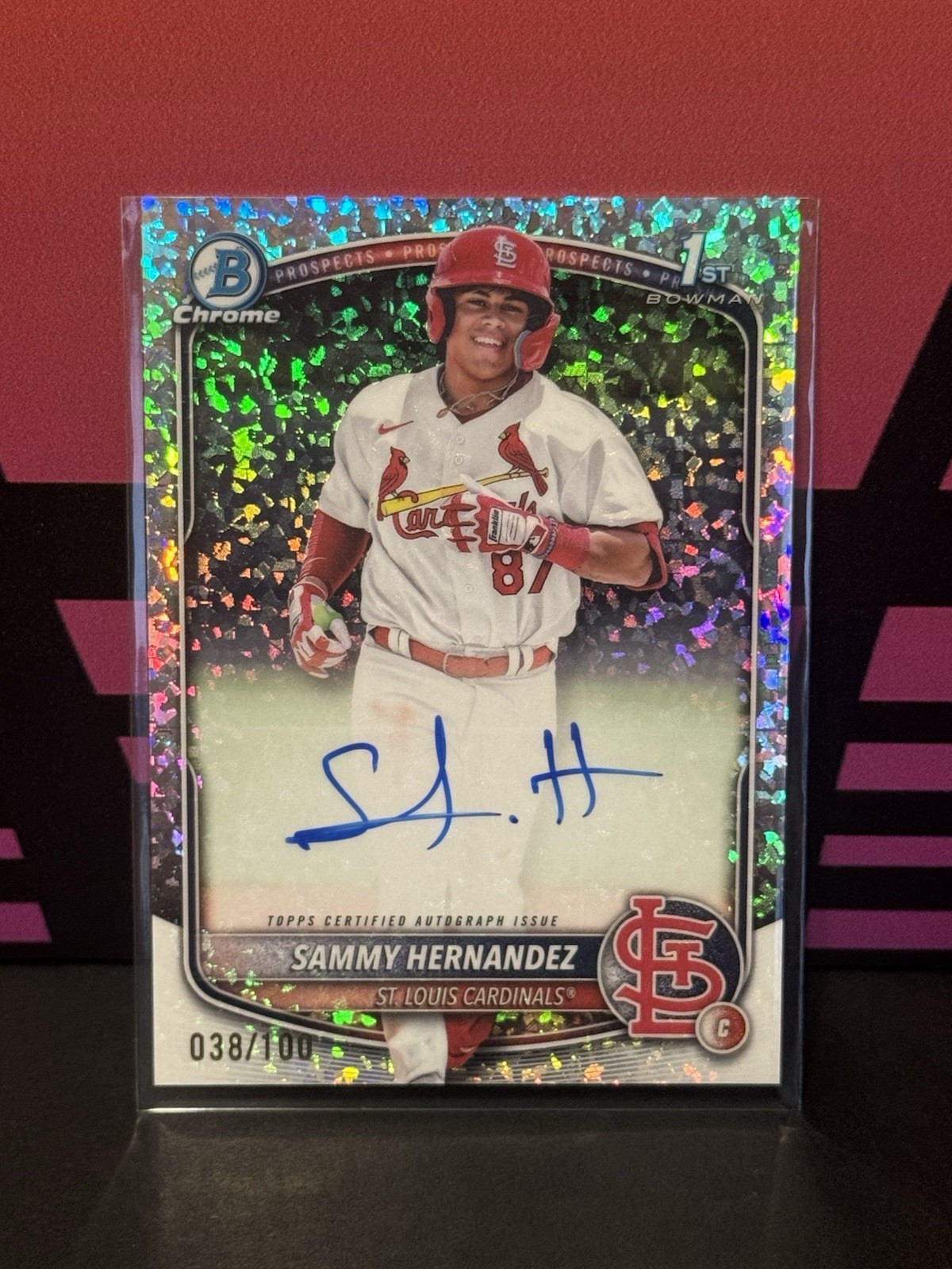 2025 Bowman Chrome Baseball Sammy Hernandez 1st Bowman Mini Diamond Auto /100