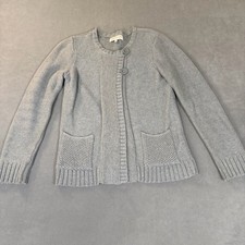 Jones New York Sport- Vintage Women's Gray Button Accent Sweater Pockets- Small