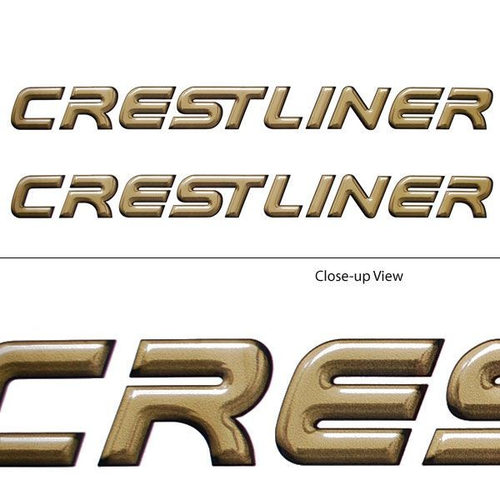 Crestliner Boat Decals 2007398 | Gold Logo Stickers (Pair) - 第 2/3 張圖片