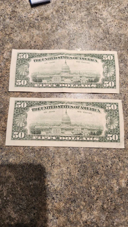 1988 $50 Fifty Dollar Bill Consecutive Numbers - Image 3 of 4