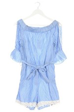 ZARA BASIC Tuta corta Donna Pantalone Taglia IT 42 blu-bianco stile casual