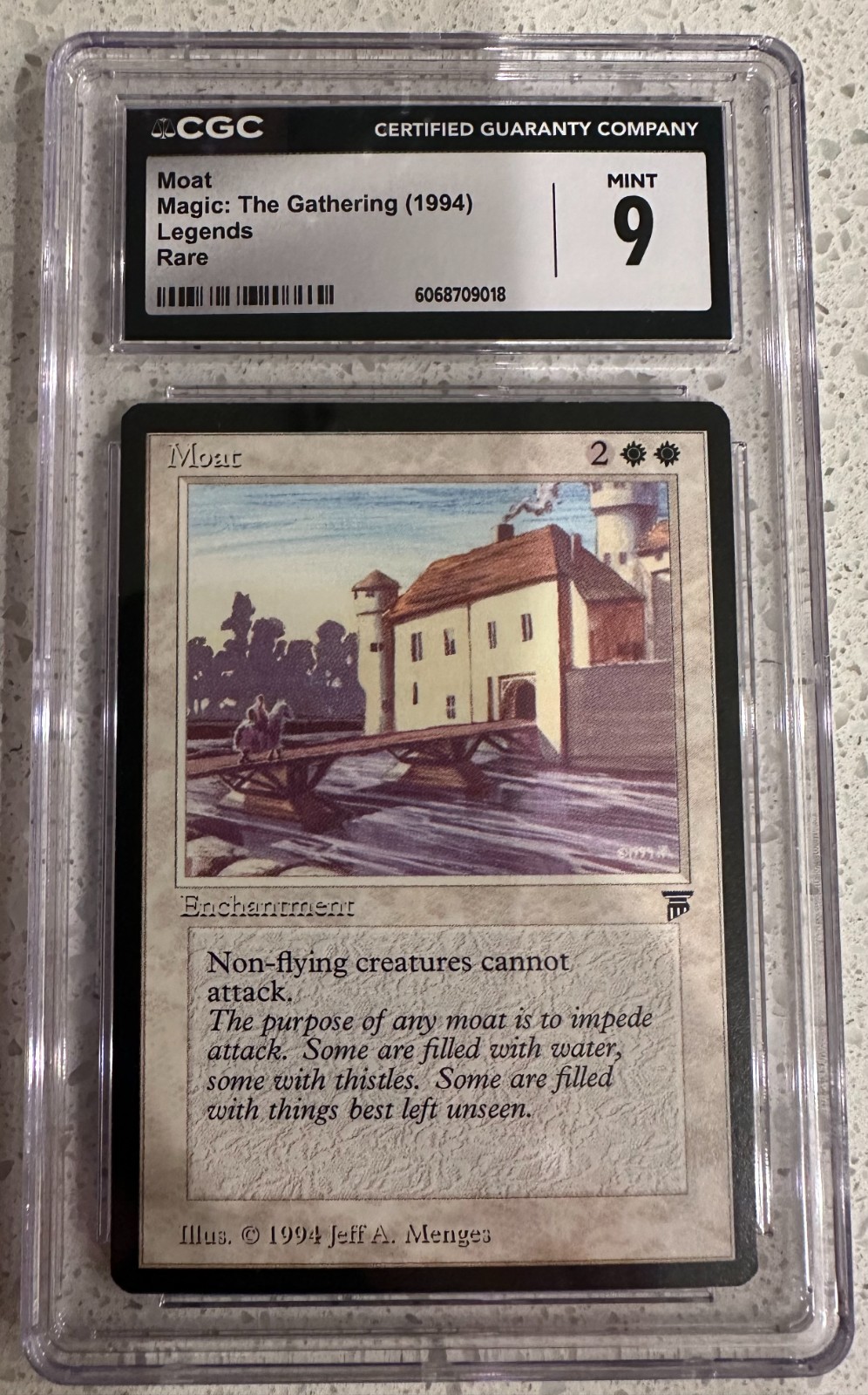 Moat - MTG 1994 Legends English CGC 9 Mint Rare - Magic the Gathering