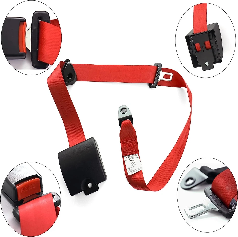 2 Set 3-point Adjustable Retractable Shoulder Seat Belt Straps For Dodge Dakota - Image 2 of 4