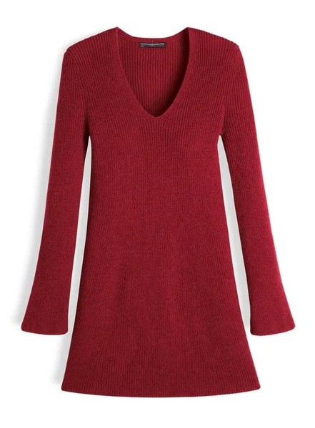 Women Peruvian Connection Dress Burgundy Alpaca M