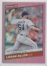 2020 Panini Donruss Retro 1986 Holo Pink Logan Allen (Base Releasing Pitch) 1u6