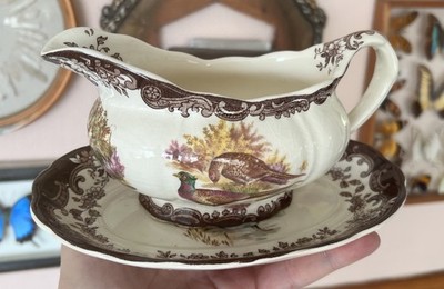 ROYAL WORCESTER Palissy Game Series GRAVY Boat bird
