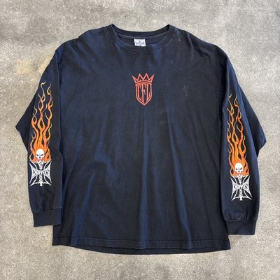 VTG West Coast Choppers Skull Fire Flame Spectrum CFL Long Sleeve