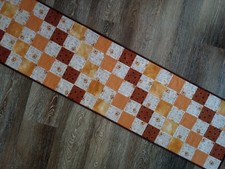 Patchwork Quilted LARGE Fall Table Runner Thanksgiving Table Runner 14.25x58.5