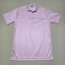 Collars  Co Mens Pink Gingham Dress Collar Polo Shirt Size Small Pullover Check