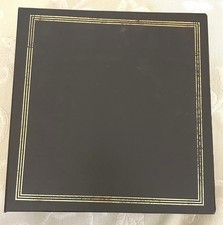 3-Ring Gray Faux Leather Photo Album 50 Double-Sided Self-Stick 8.5"x11" Pages