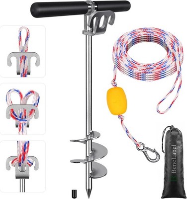 Bootsanker 43cm Sandpflock zum Einschrauben für Kajak Schlauchboote mit Tasche