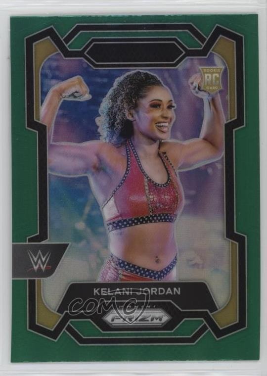 2024 Panini Prizm WWE Green Prizm Kelani Jordan #127 6k8