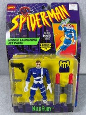 Spider Man Animated Series 1995 Nick Fury Action Figure Launching Jet Pack NIB