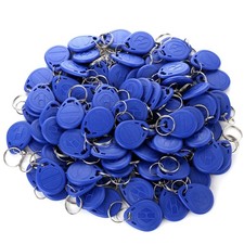 100 PCS 125kHz RFID Proximity ID Card Token Tags Key Fobs Blue Door Access