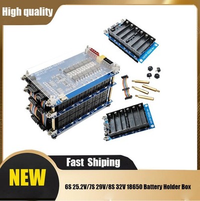 6S 25.2V/7S 29V/8S 32V 18650 Battery Holder Case 30A/40A BMS No Need Welding SDE