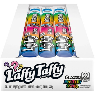 Laffy Taffy Mystery Swirl Rope Candy 24 Pack Individually Wrapped Taffy