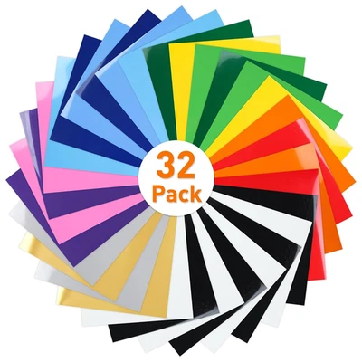 Vinyl Plotterfolie Textil 32 Stück 30,5cm x 20,5cm für Cricut Silhouette Cameo
