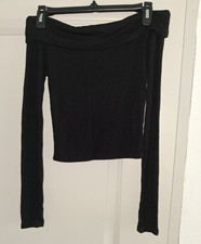 Streetwear Society Womens XS Black Off-Should...