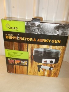 NEW IN BOX Chard Food Dehydrator, Adjustable Temp 4 Tray Dehydrator  Jerky Gun
