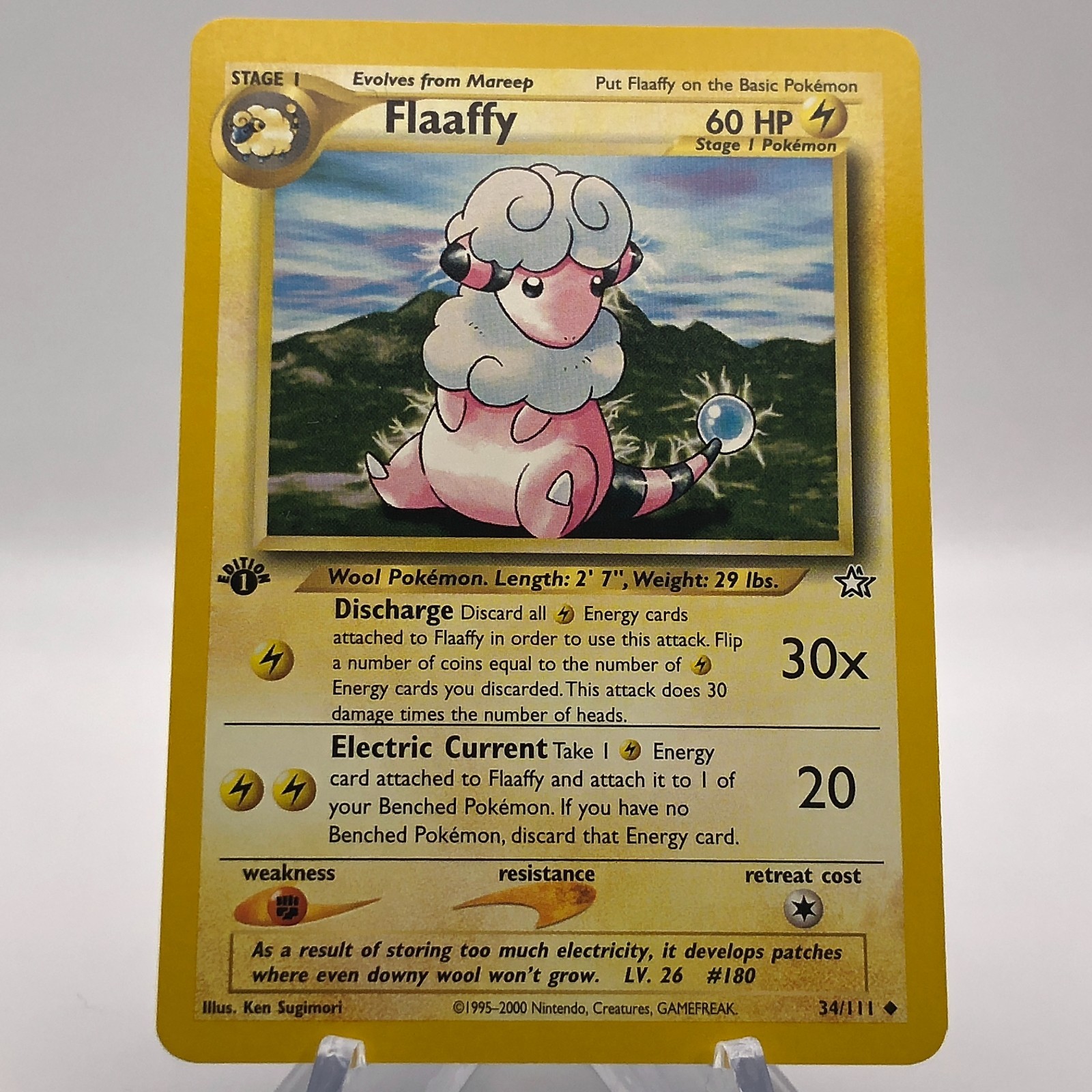 Pokemon Flaaffy 34/111 - NM - 1st Edition Neo Genesis 2000 - Uncommon
