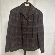 Vintage Pendleton USA Made 100 VIRGIN WOOL Women s Blazer/Jacket/ Dark Plaid