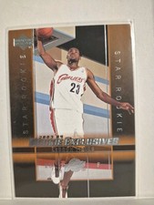 Upper Deck 2003-04 Rookie Exclusives LeBron James Star Rookie Basketball Card #1. rookie card picture