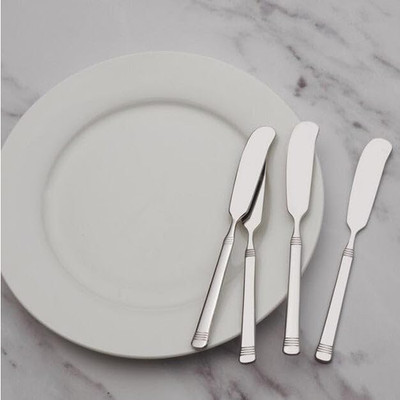 Fitz and Floyd 4 Piece Stainless Spreaders - Bistro Band