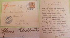 Rohrpost-Karte BERLIN 1911, stud. iur. Hans EHRLICH aus Westpreu&szlig;en an FRANCONIA
