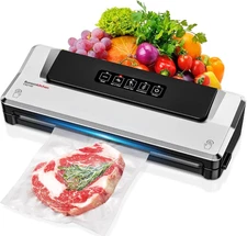 Bonsenkitchen 4-In-1 Vacuum Sealer Machine with Accessory Hose, Silver New