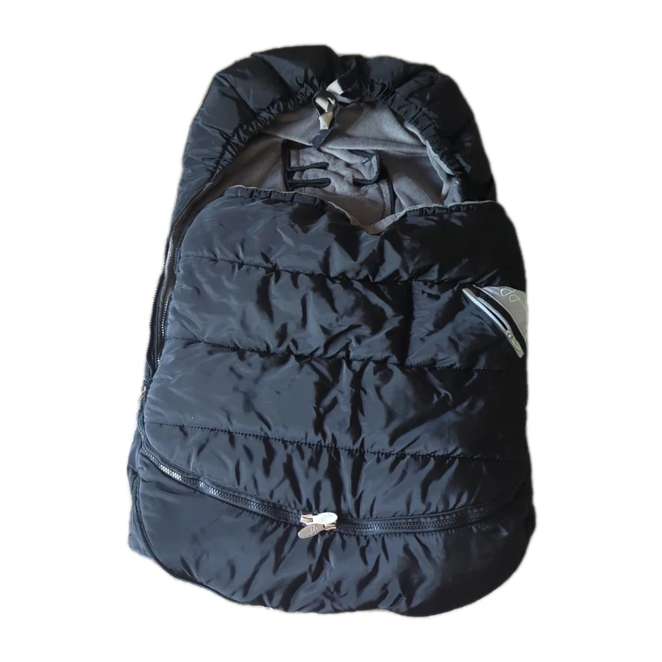 JJ Cole Winter Baby Car Seat Cover Gray and Black - Image 2 of 3